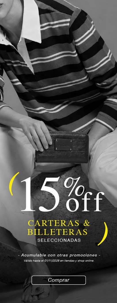 15% off carteras y billeteras seleccionadas